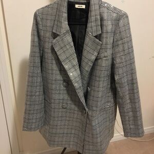 Jason Wu Grey Plaid Sequin Blazer
